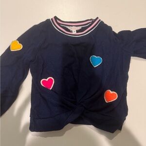 Baby Sara navy heart patch top size 4